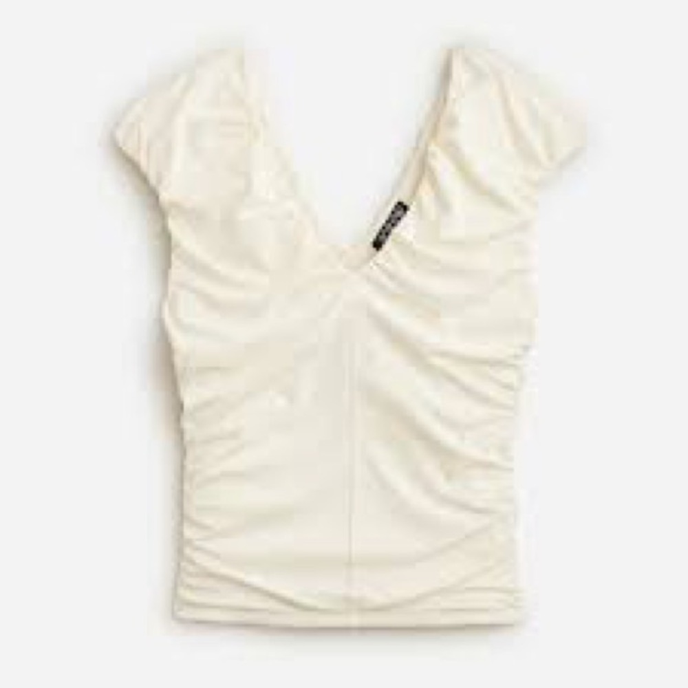 J. Crew Cream Ruched Blouse